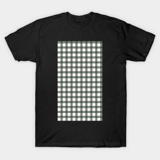 Forest Green Gingham Pattern T-Shirt